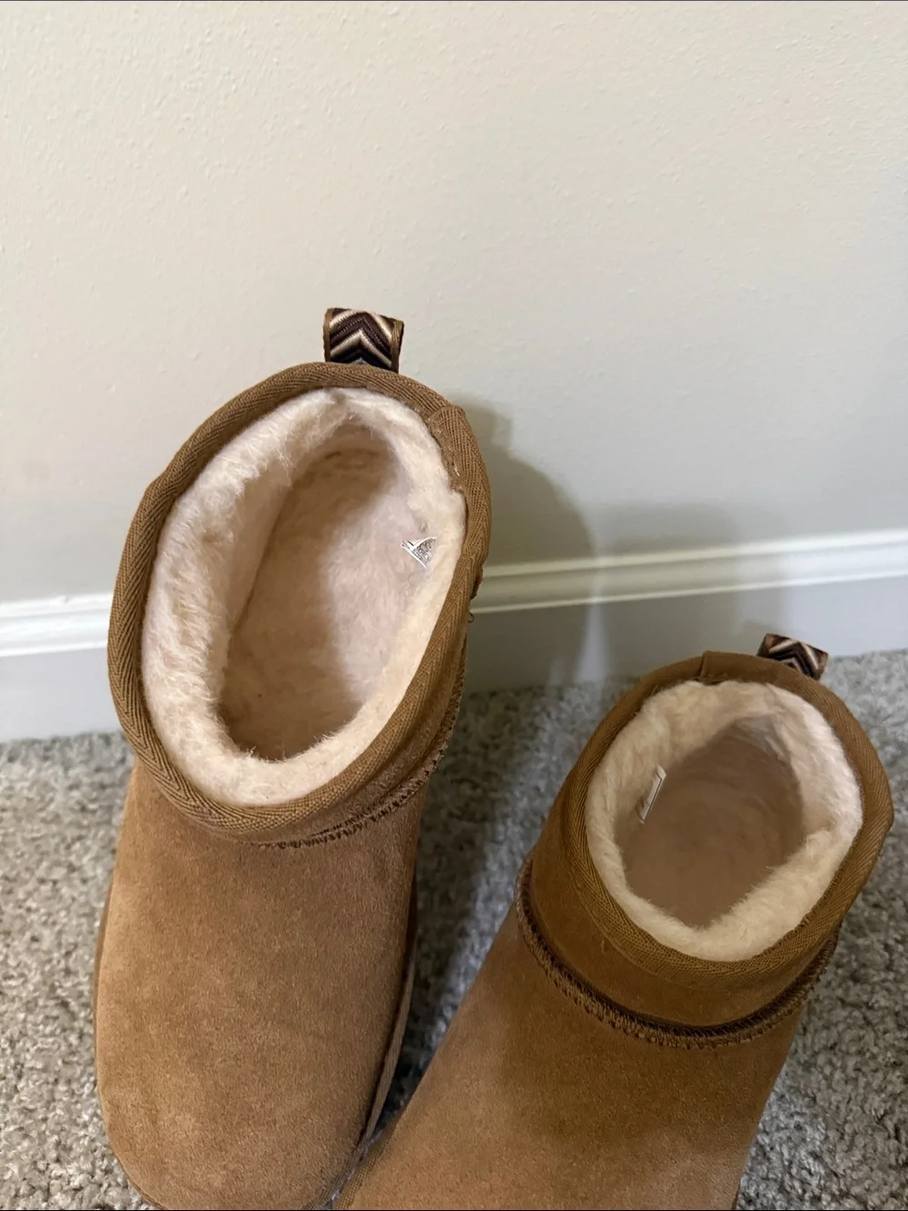 BearPaw Kids Chestnut Suede Plush-Lined Ankle Boots